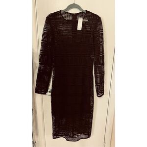 Zara Black Eyelet Dress With Slip Underneath Womens SZ M New
